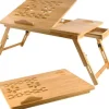 Justerbart laptopbord i bambus 17 tommer med ventilation og skuffe