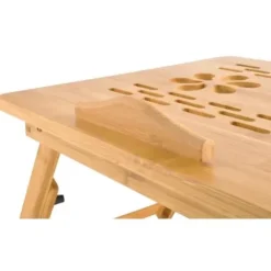Justerbart laptopbord i bambus 17 tommer med ventilation og skuffe