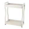 Kaffebar Opbevaringsstativ Dobbeltlags Skabshylde Rustfrit Stål Bordplade Organizer med Håndtag Hvid 30cm / 11.8in