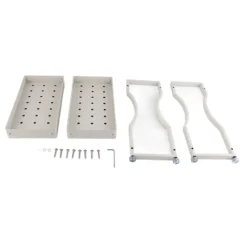 Kaffebar Opbevaringsstativ Dobbeltlags Skabshylde Rustfrit Stål Bordplade Organizer med Håndtag Hvid 30cm / 11.8in