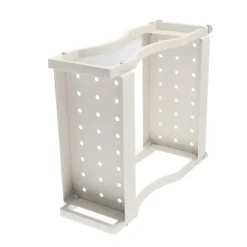 Kaffebar Opbevaringsstativ Dobbeltlags Skabshylde Rustfrit Stål Bordplade Organizer med Håndtag Hvid 30cm / 11.8in
