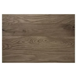 Kaffebord i røget eg med sort metalbase 70 x 70 x 75 cm brun