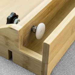 [KK] Sengehylde Clip-on Hængende Hylde Bordbakke med 2 Kabelåbninger, NKD01-N 30x25x9cm Nature