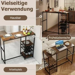 Køkken Barbord med hylder, vinreoler, glasholdere