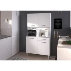 Køkken skænk - Hvid - Moderne - 4 låger - OSLO - L 101 cm Matt vit