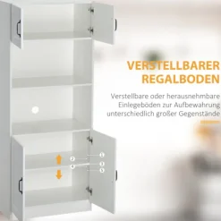 Køkkenskab Køkken Buffet Højskab Med 2 Hylder Og 2 Skabe Med Justerbare Hylder Mikroovn Hylde Anti-Tip Strop