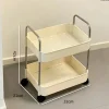 Køkkenvogn, flytbar opbevaringsvogn, 32 cm, 2-lags opbevaringsreol med hjul, let at samle