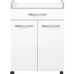 Køkkenvogn L 60cm - Mat hvid - OSLO matt vit - 2 luckor 1 låda