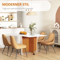 Klapbord Spisebord Mobilt Skrivebord Med Klapbord Sidebord Med Hjul Spisebord Til Køkken Hvid