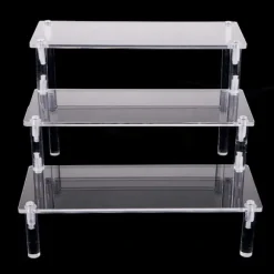 Klar Akryl Display Hylde 3-Trins Transparent Trappehylde