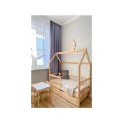 Klassisk Montessori seng med skuffe - Profiwood, 120×200 cm Naturlig