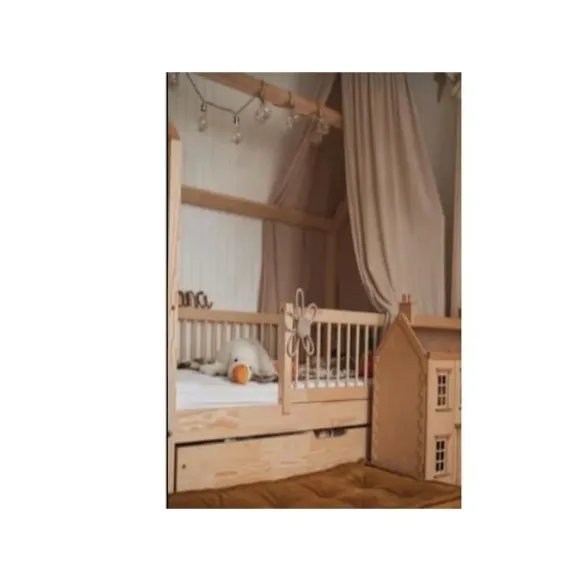 Klassisk Montessori seng med skuffe - Profiwood, 120×200 cm Naturlig