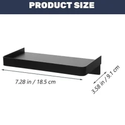 Klæbevæg hylde Lille vægmonteret selvklæbende hylde Telefonholder Hylde Sort 18,5X9,1X4,2CM Sort Black 18.5X9.1X4.2CM