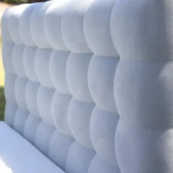 Økologisk bomulds madrassæt 160x200 cm + 2 puder + dyne + boxspring + sengegavl grå