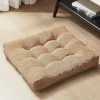 Komfort Memory Foam Meditation Gulvpuder 2 Stykker Sæt, Voksen Studerende Firkantet Stor Pude, Tuftet Fløjl Gulvmåtte til Balkon Udendørs Tatami Li