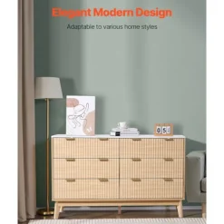 Kommode - DUOKU - IVY-VVR-011 - 6 Skuffer - Lyst Træ - Minimalistisk Moderne Stil Klart trä