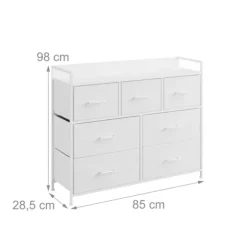 Kommode, 7 stofkasser, metal og MDF