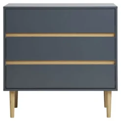 Kommode med 3 skuffer 80x40x80 cm andesøgrøn og natur Blå Anka