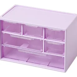 Kommode med små skuffer til skrivebordsplads, plastik opbevaringskab, mini opbevaringsboks, transparent opbevaringstårn med 6 skuffer til opbevaring af dele Purple | Fyndiq