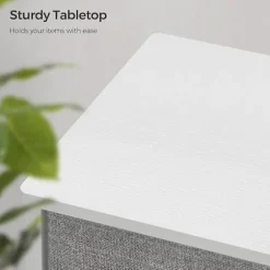 Kommode, opbevaringsenhed med 8 letudtrækkelige stofskuffer, kommode, lysegrå og hvid