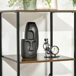 Kommode, opbevaringsskab med 3 foldbare stofskuffer, 2 hylder, sideskab i industriel stil til stuen, rustik brun