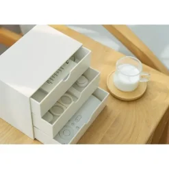 Kompakt 3-skuffers makeup-organisator - Opbevaringsskuffer sæt til kosmetik, tandplejeartikler, badeværelse, kollegium, skrivebord