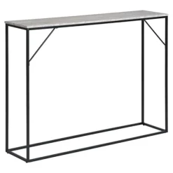 Konsol 110x26x80 cm i grå marmor effekt og metal - VITEA brun