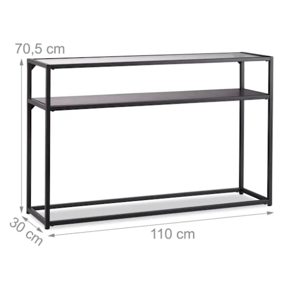 Konsolbord glas metal