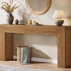Konsolbord i træ 160cm - Lysebrunt / hallbord / aflastningsbord