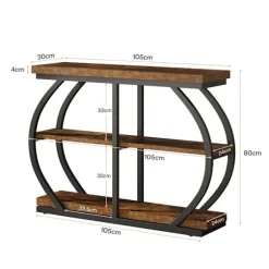 Konsolbord i træ og metal 105cm - Brun / aflastningsbord / hall