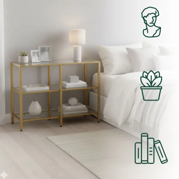 Konsolbord med 3 glashylder – Moderne design
