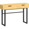 Konsolbord med 2 skuffer, metalstel, 110x35x76,5 cm