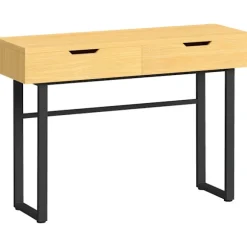 Konsolbord med 2 skuffer, metalstel, 110x35x76,5 cm
