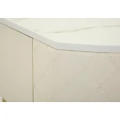 Konsolbord, quiltet kunstlæder, guldben, 100x40x75 cm