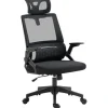Kontorstol Ergonomisk Skrivebordsstol Justerbar Nakkestøtte Armlæn Højdejusterbar Computerstol Drejestol Vippefunktion