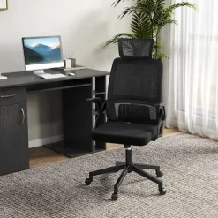 Kontorstol Ergonomisk Skrivebordsstol Justerbar Nakkestøtte Armlæn Højdejusterbar Computerstol Drejestol Vippefunktion