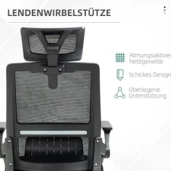 Kontorstol Ergonomisk Skrivebordsstol Justerbar Nakkestøtte Armlæn Højdejusterbar Computerstol Drejestol Vippefunktion