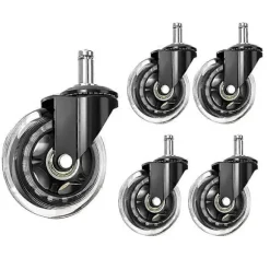 Kontorstol Hjul 10 mm Stilk, Kompatibel til Stole, 3/8 tommer Udskiftnings Gummi Stol Hjul, Sæt o