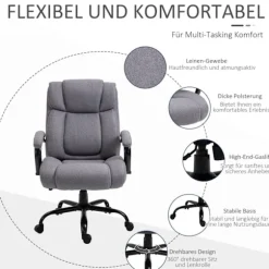 Kontorstol Skrivebordsstol Gaming Stol Drejestol Rocker Funktion Tyk Polstret Ergonomisk Stol Bæreevne 220 Kg