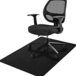 Kontorstoleunderlag 120 * 90 cm, Sunfry kontorstoleunderlag til hårde gulve, skridsikker gulvbeskyttelsesmåtte (120 x 90 cm, sort)