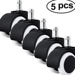 Kontorstolshjul (5 stk.), Stille Hårdgulvs Hjul Drejelige Stol Hjul 11mm / 50mm Hjul Sæt Til Kontorstol Hjul Hjul