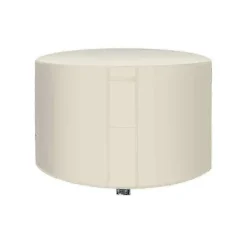 Kraftig 420d Oxford Rund Have Rattan Møbelovertræk Vandtæt Indendørs Udendørs Cirkulær Beige 185 x 110 cm