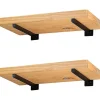 Kraftige flydende hyldeknægte - 20 cm blind sort industriel metalhylde