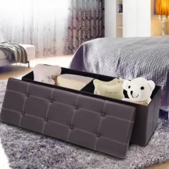 Kube skammel puf sammenfoldelig bænk bagagerum opbevaring opbevaringsboks 114x38x38