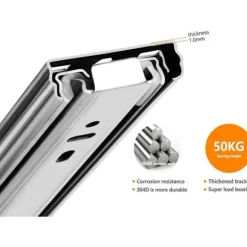 Kugleleje skuffeskinner sæt med 2 300 mm soft closing i 304 rustfrit stål flere farver