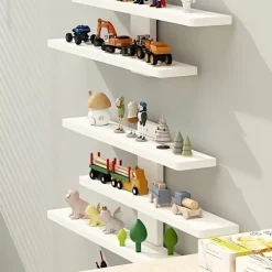 5-lags justerbar vægmonteret displayhylde | Velegnet til actionfigurer, byggeklodser og samleobjekter - Moderne opbevaringsreol til boligindretning White | Fyndiq