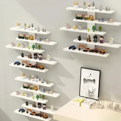 5-lags justerbar vægmonteret displayhylde | Velegnet til actionfigurer, byggeklodser og samleobjekter - Moderne opbevaringsreol til boligindretning White | Fyndiq