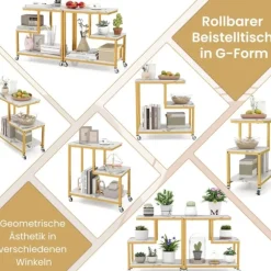 3-lags rullebord – marmorlook, G-formet design
