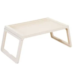 Laptop Seng Bakke Bord Sammenklappeligt Seng Bord Morgenmad Servering Hjem Soveværelse Beige 68.00X35.80X27.50CM 1 Sæt-WELLNGS white