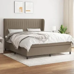 Lattenramme med madras - Taupe 180x200 cm - Justerbar hovedgærde - 2 pladser - Pocketfjedre